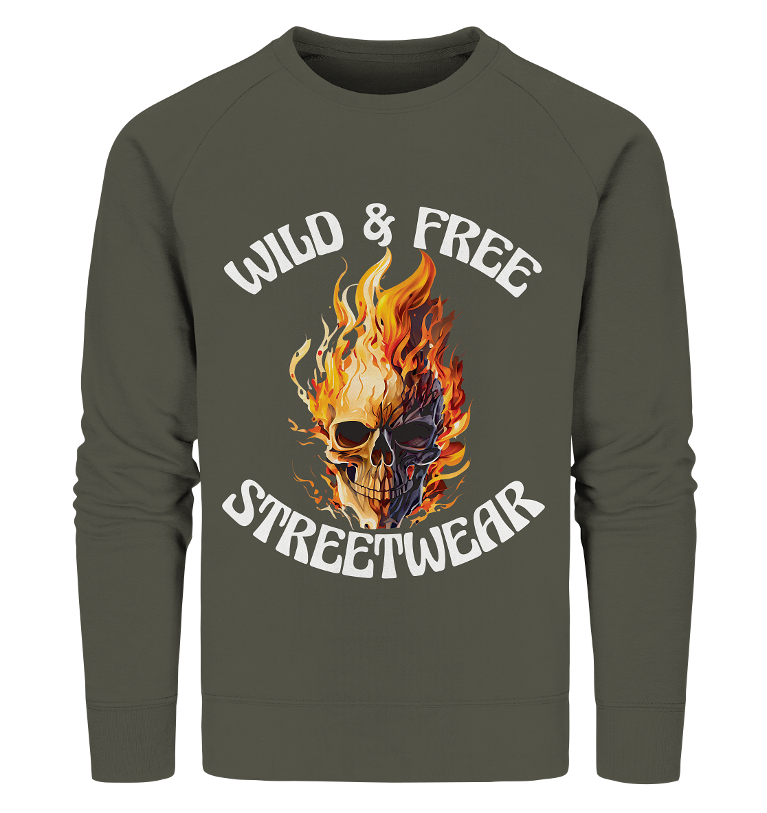 WILD & FREE NO 8 SKULL II - STREETWEAR - STATEMENT - Organic Sweatshirt