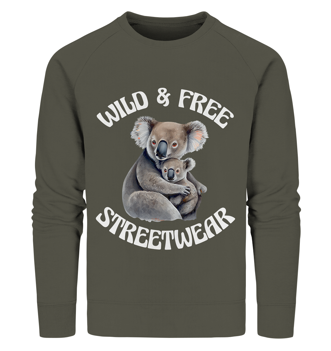 WILD & FREE NO 13 KOALA FAMILY - STREETWEAR - STATEMENT - Organic Sweatshirt