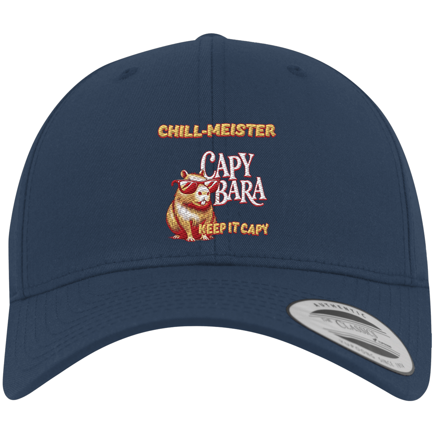 Chill-Meister Capybara – Hochwertige Stick-Edition - Premium Baseball Cap
