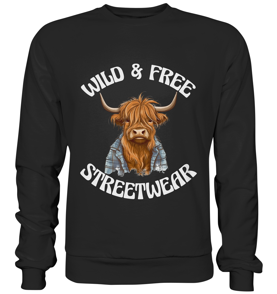 WILD & FREE NO 9 HIGHLAND COW II - STREETWEAR - STATEMENT - Premium Sweatshirt
