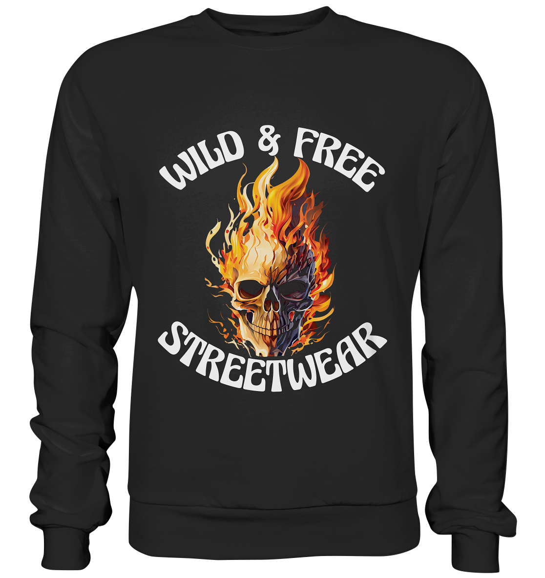 WILD & FREE NO 8 SKULL II - STREETWEAR - STATEMENT - Premium Sweatshirt