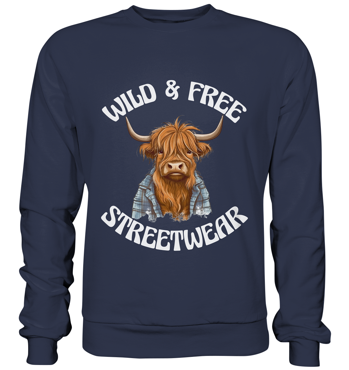 WILD & FREE NO 9 HIGHLAND COW II - STREETWEAR - STATEMENT - Premium Sweatshirt