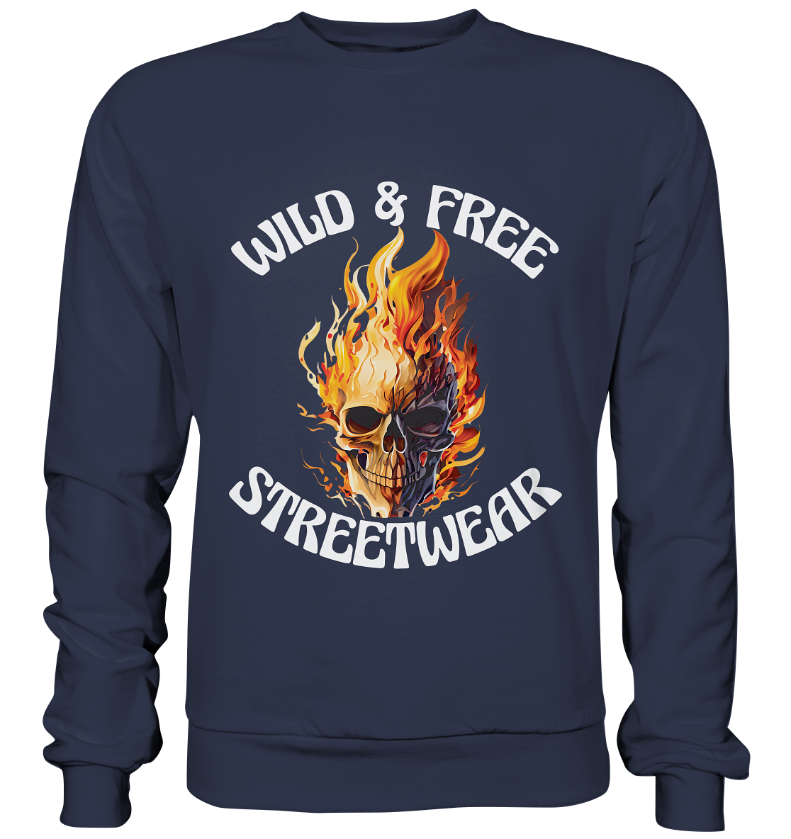 WILD & FREE NO 8 SKULL II - STREETWEAR - STATEMENT - Premium Sweatshirt
