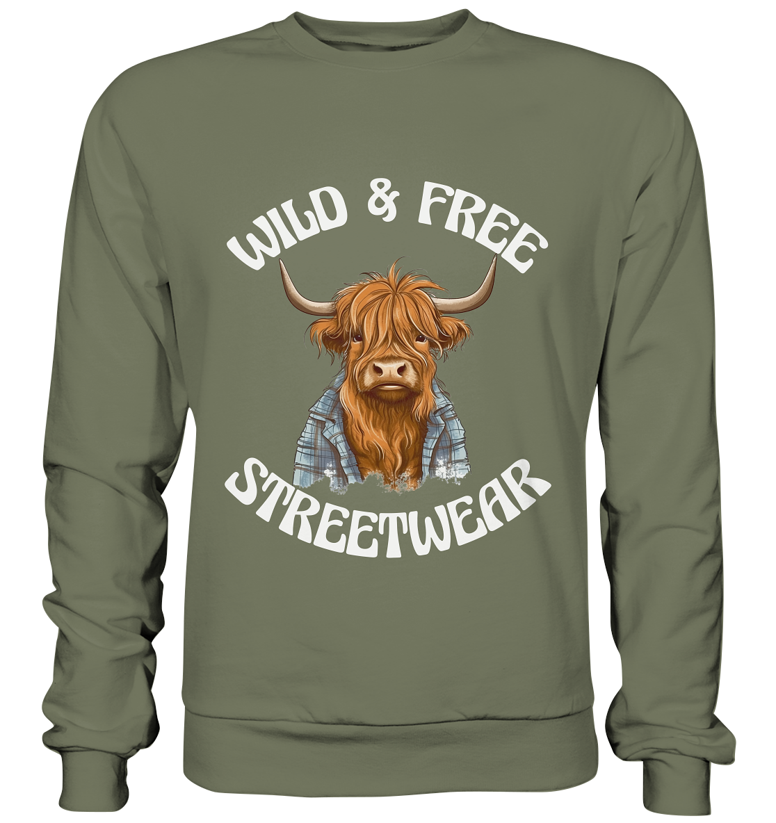 WILD & FREE NO 9 HIGHLAND COW II - STREETWEAR - STATEMENT - Premium Sweatshirt