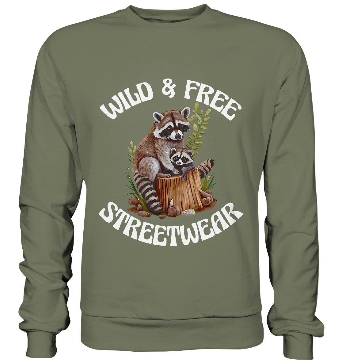 WILD & FREE NO 16 RACOON FAMILY - STREETWEAR - STATEMENT - Premium Sweatshirt
