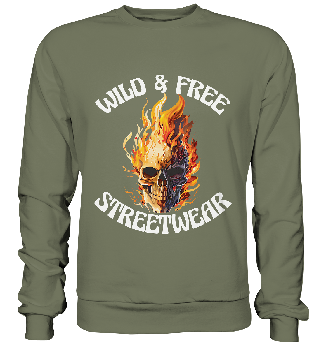 WILD & FREE NO 8 SKULL II - STREETWEAR - STATEMENT - Premium Sweatshirt
