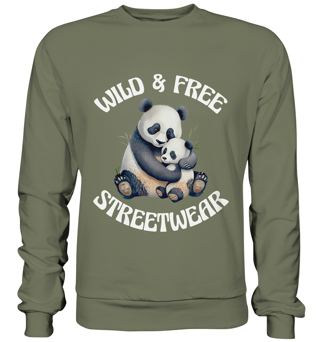 WILD & FREE NO 12 PANDA FAMILY - STREETWEAR - STATEMENT - Premium Sweatshirt