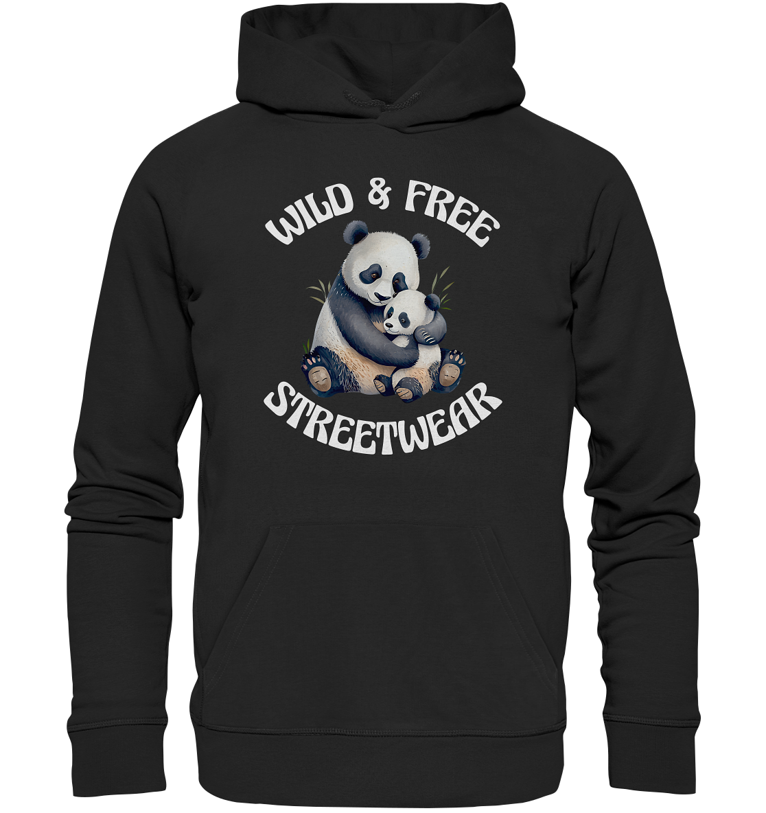 WILD & FREE NO 12 PANDA FAMILY - STREETWEAR - STATEMENT - Premium Unisex Hoodie