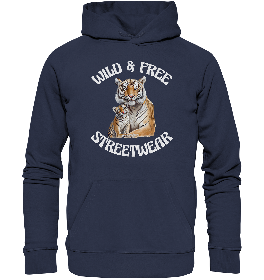WILD & FREE NO 14 TIGER FAMILY - STREETWEAR - STATEMENT - Premium Unisex Hoodie