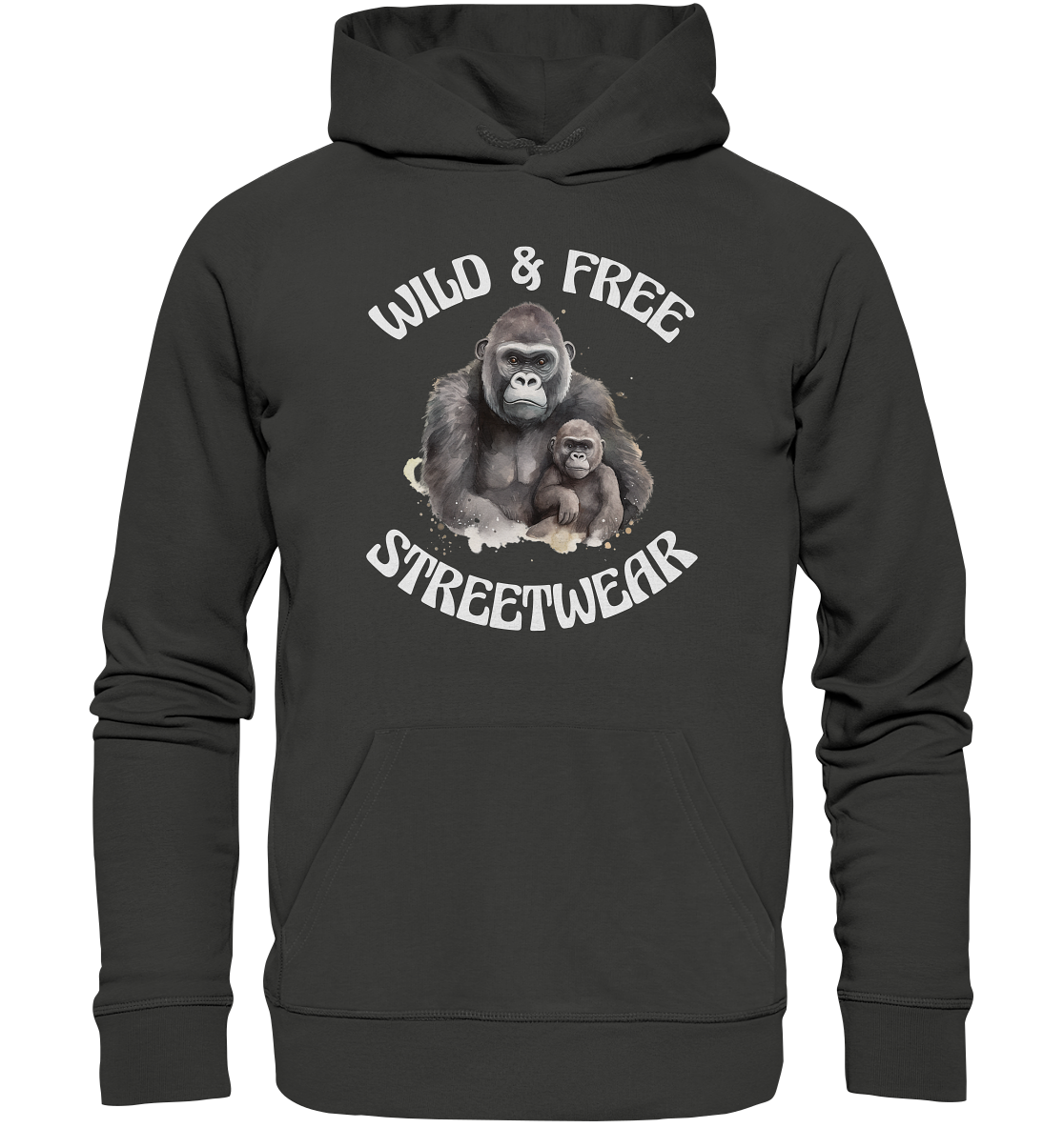 WILD & FREE NO 15 GORILLA FAMILY - STREETWEAR - STATEMENT - Premium Unisex Hoodie