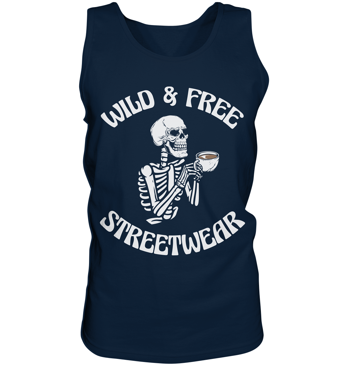 WILD & FREE NO 5 DRINKING SKELETON - STREETWEAR - STATEMENT - Tank-Top