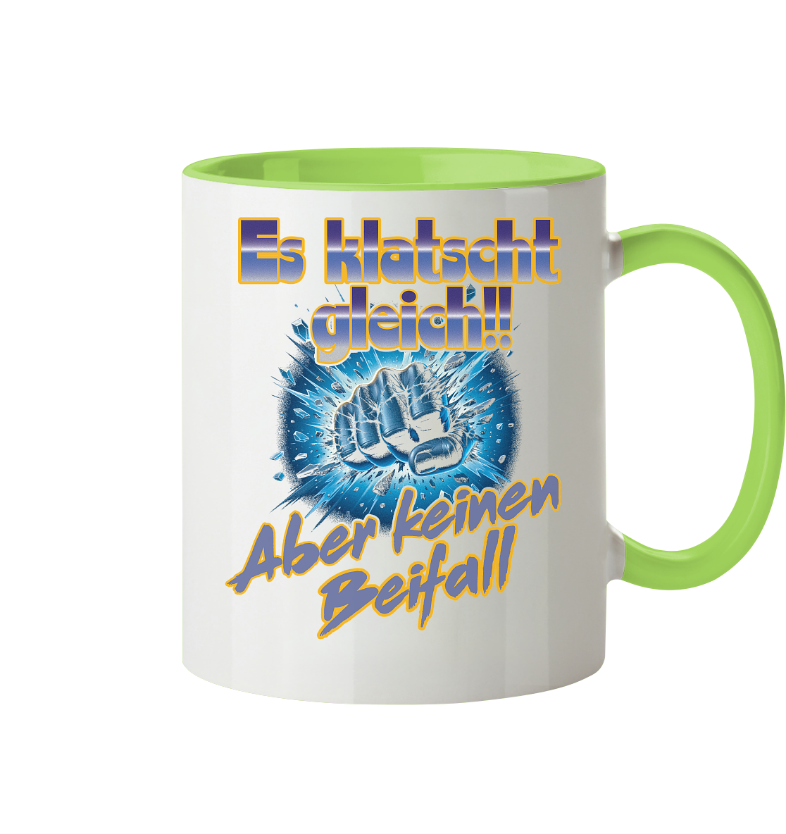 Es klatscht gleich - Tasse zweifarbig