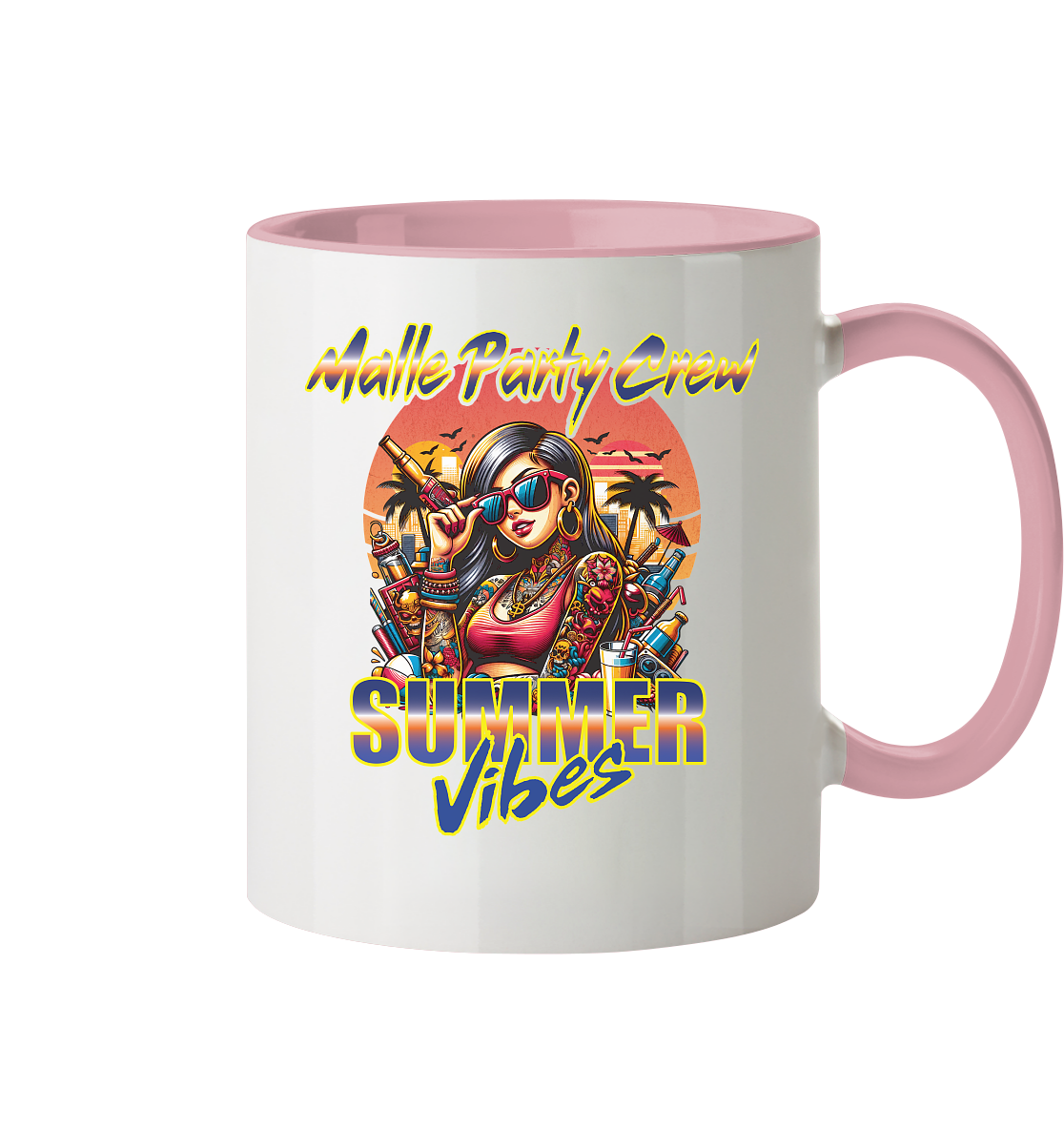 Tasse Malle Party Crew - Tasse zweifarbig
