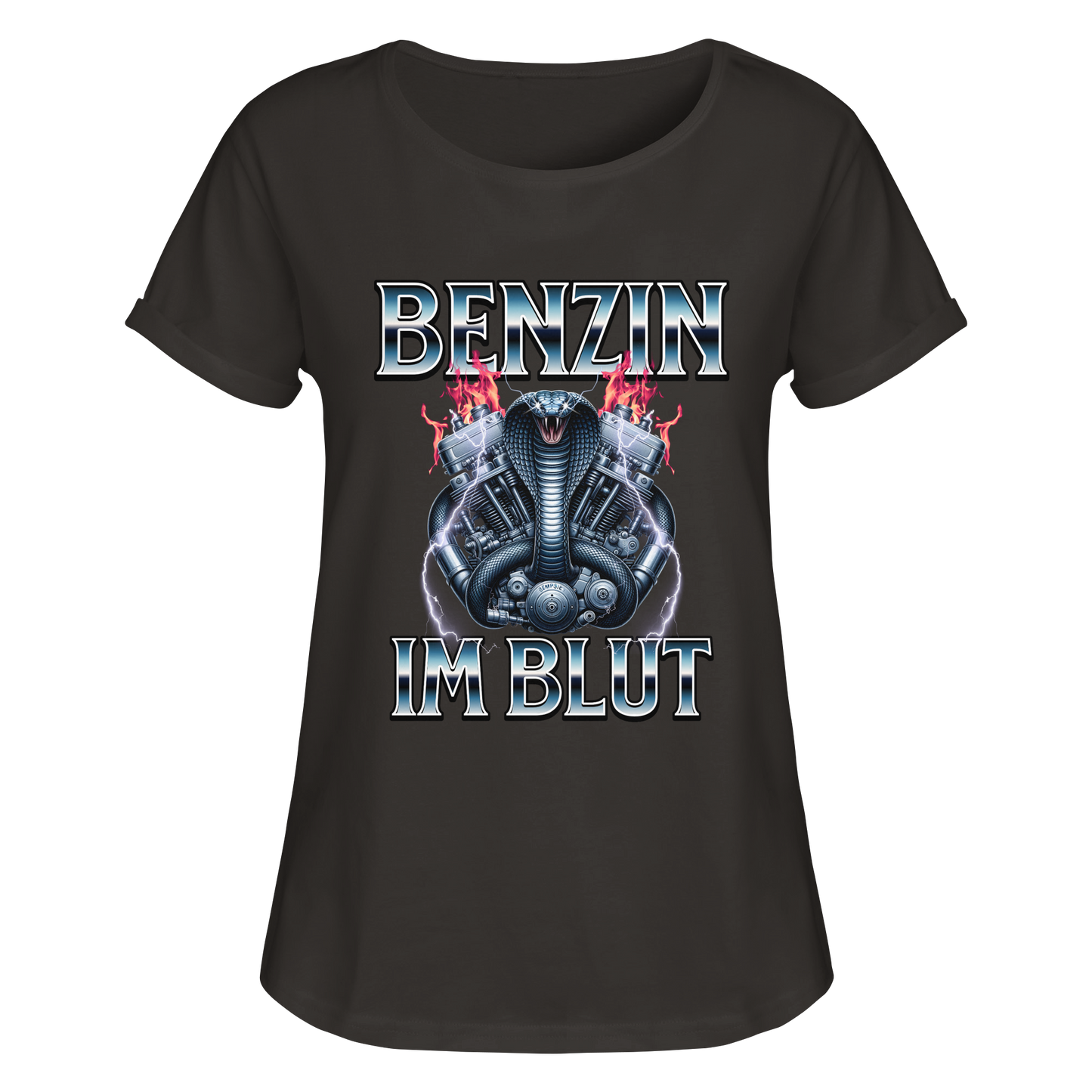 Benzin im Blut - Womens Roll-Up T-Shirt