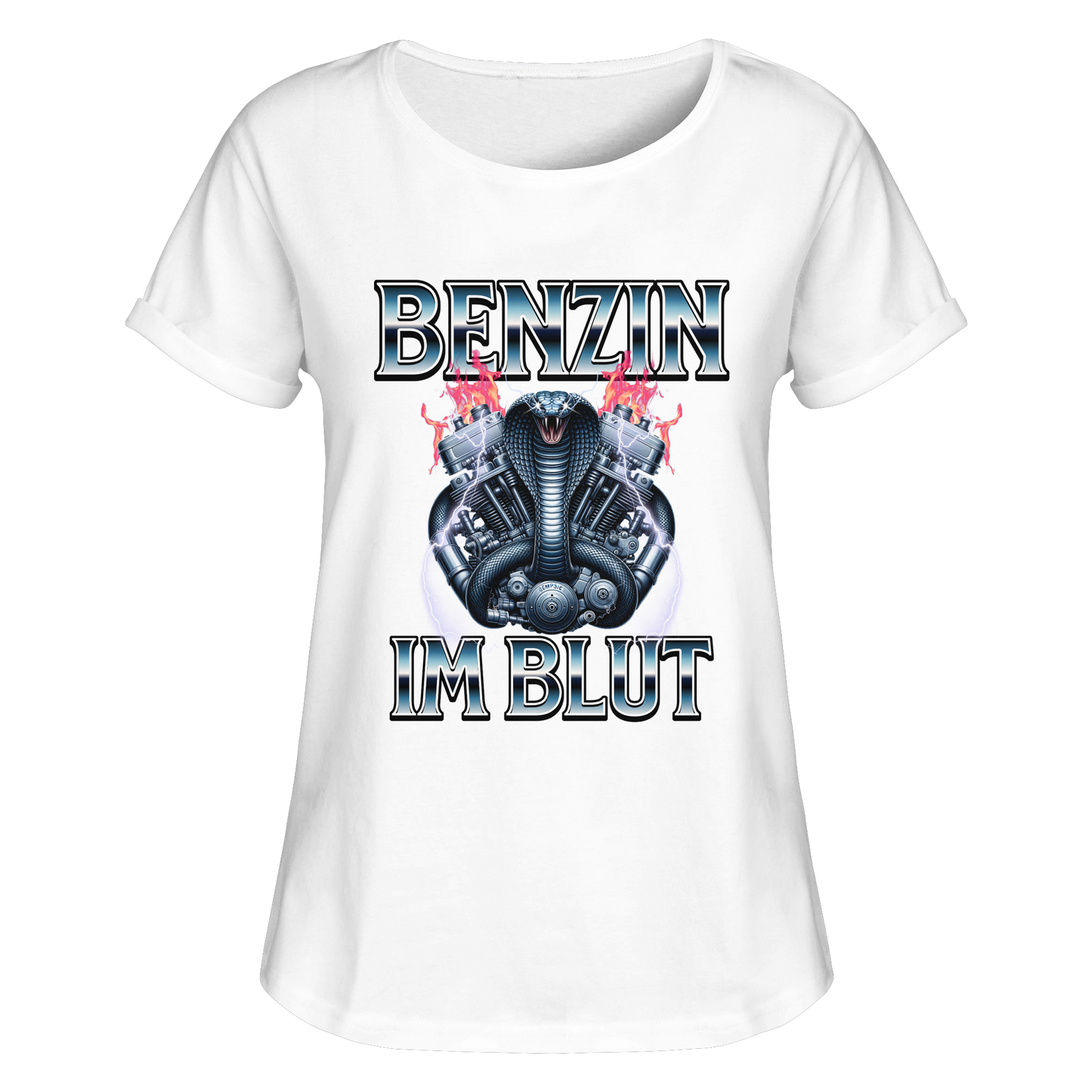 Benzin im Blut - Womens Roll-Up T-Shirt