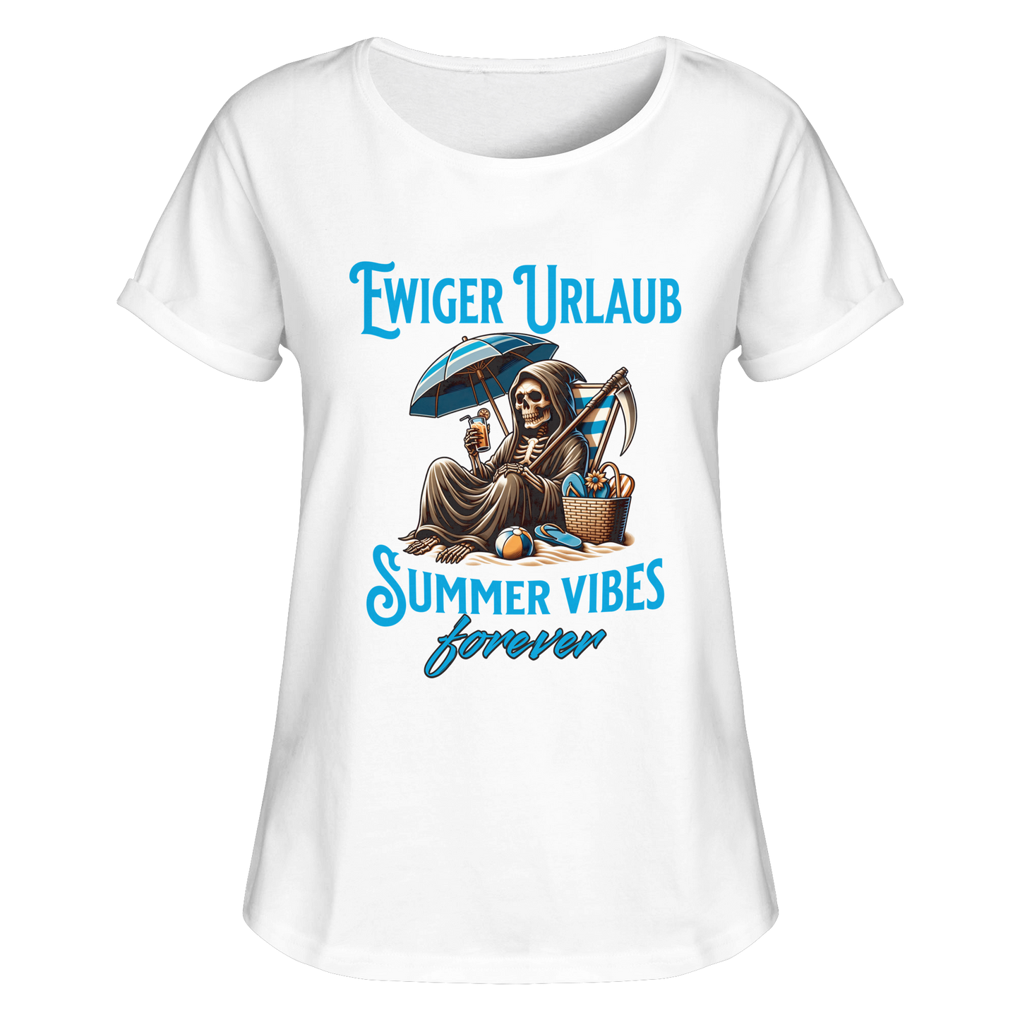 Summer Vibes forever - Womens Roll-Up T-Shirt