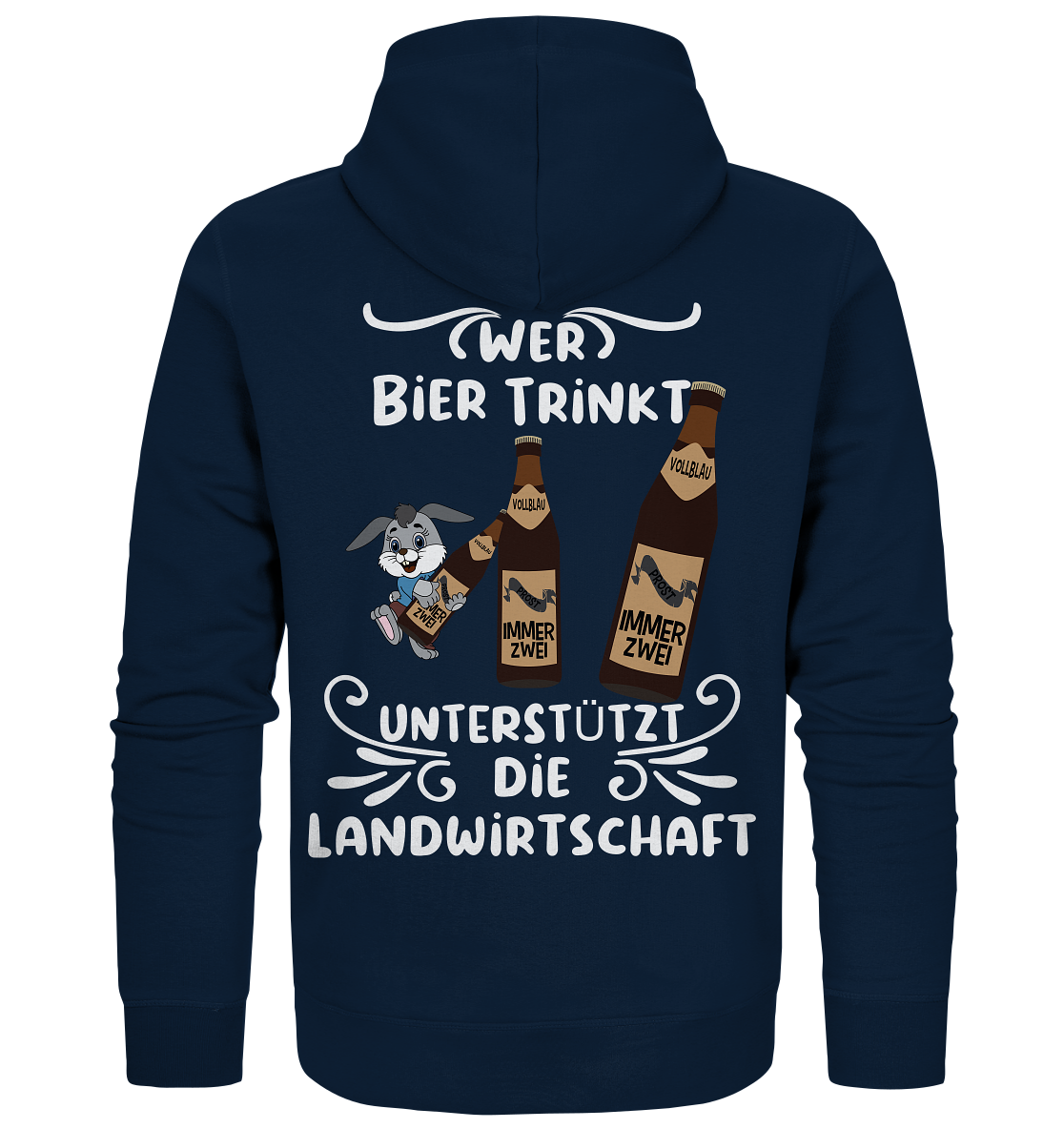 Wer Bier trinkt unterstützt die Landwirtschaft, Party- Shirt - Organic Zipper