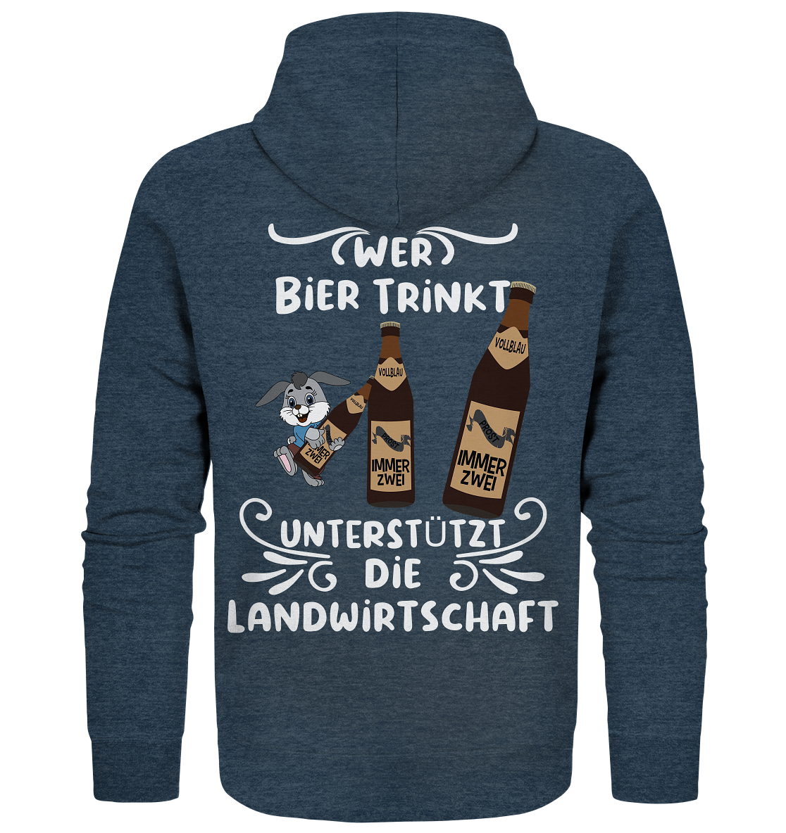 Wer Bier trinkt unterstützt die Landwirtschaft, Party- Shirt - Organic Zipper