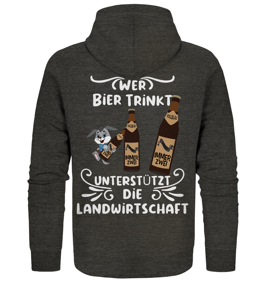 Wer Bier trinkt unterstützt die Landwirtschaft, Party- Shirt - Organic Zipper