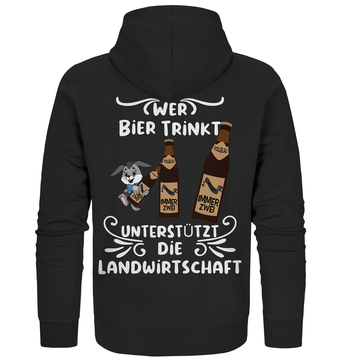 Wer Bier trinkt unterstützt die Landwirtschaft, Party- Shirt - Organic Zipper