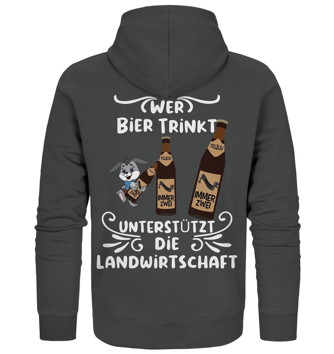 Wer Bier trinkt unterstützt die Landwirtschaft, Party- Shirt - Organic Zipper