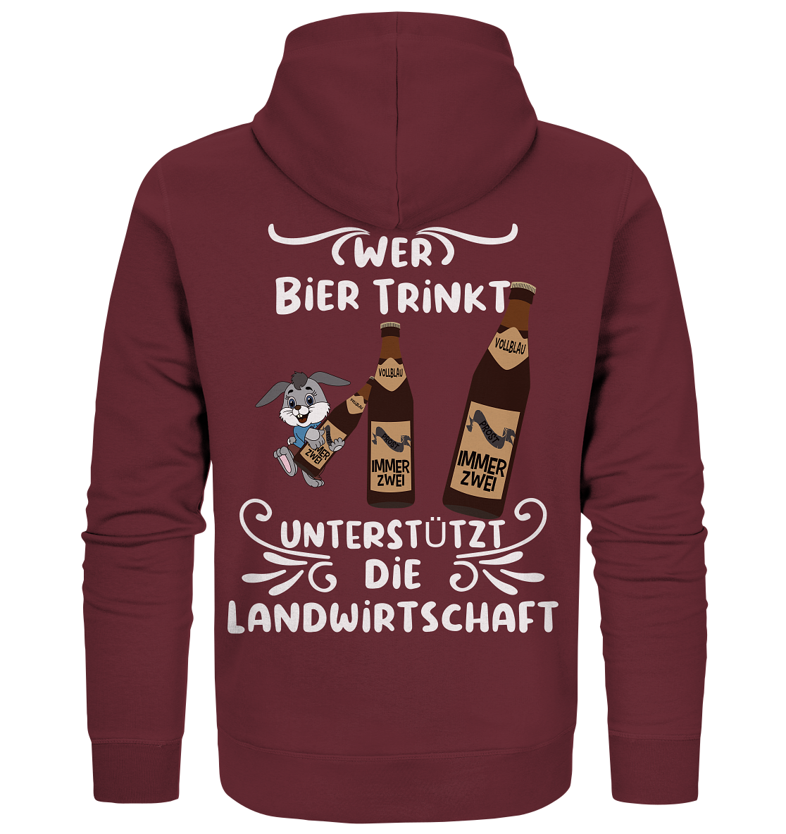 Wer Bier trinkt unterstützt die Landwirtschaft, Party- Shirt - Organic Zipper