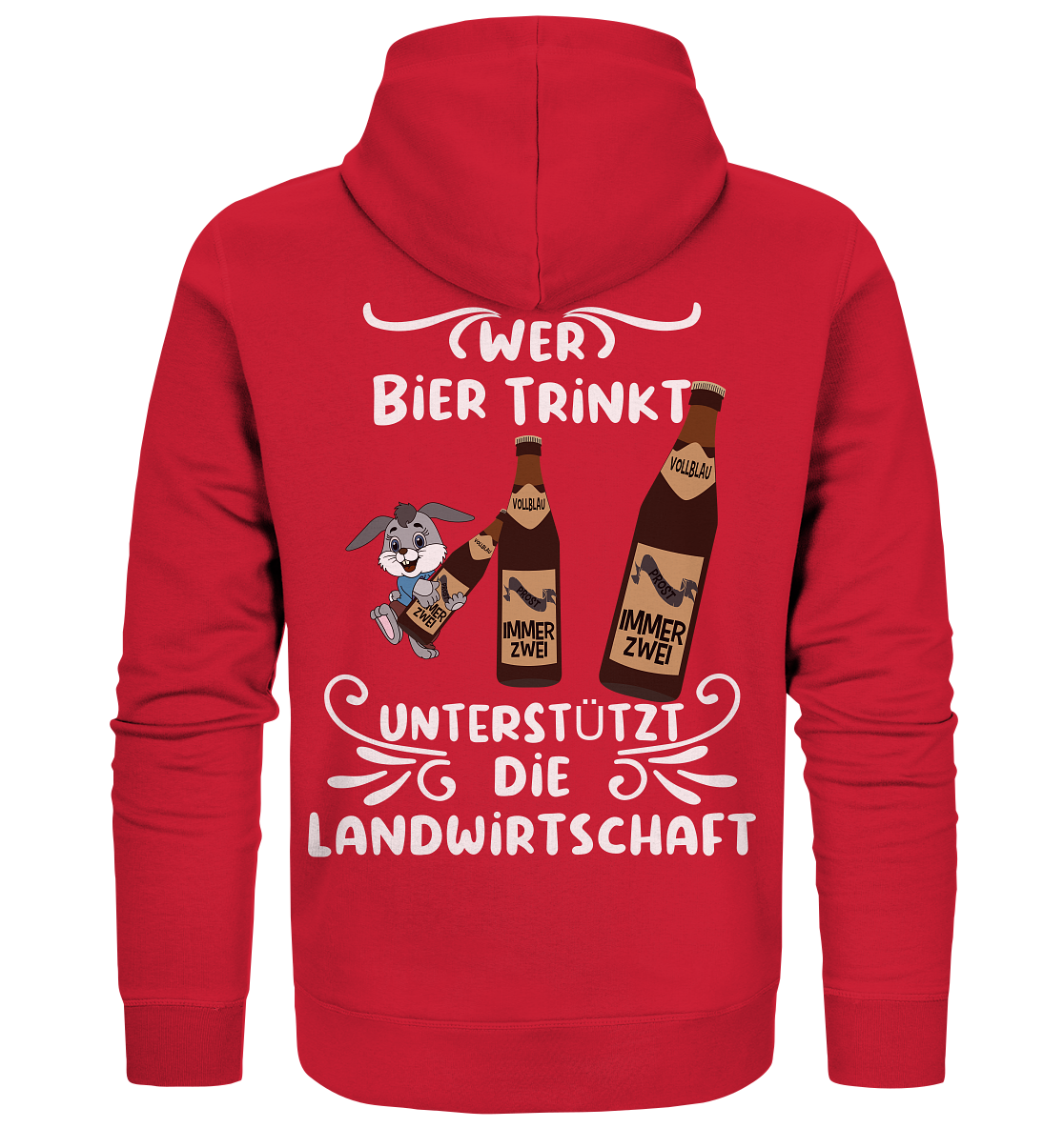 Wer Bier trinkt unterstützt die Landwirtschaft, Party- Shirt - Organic Zipper
