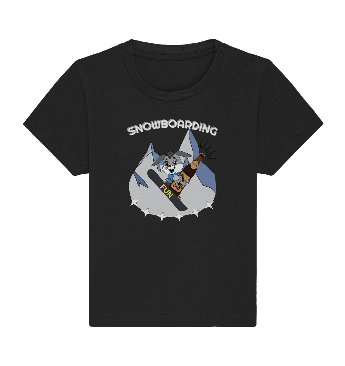 Snowboarder, Apres- Ski, Party danach, Piste, Helles Design - Baby Organic Shirt