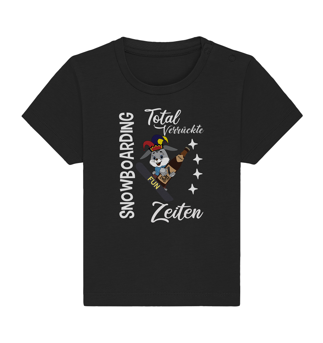 Snowboarding, verrückte Zeiten, Snowboarder, Osterhase - Baby Organic Shirt