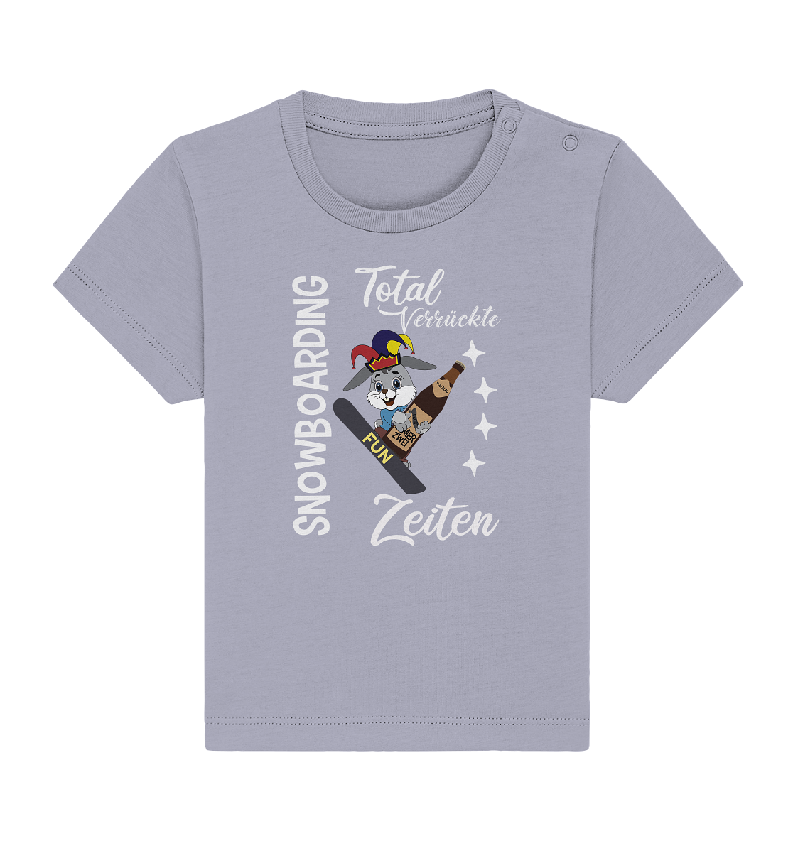 Snowboarding, verrückte Zeiten, Snowboarder, Osterhase - Baby Organic Shirt