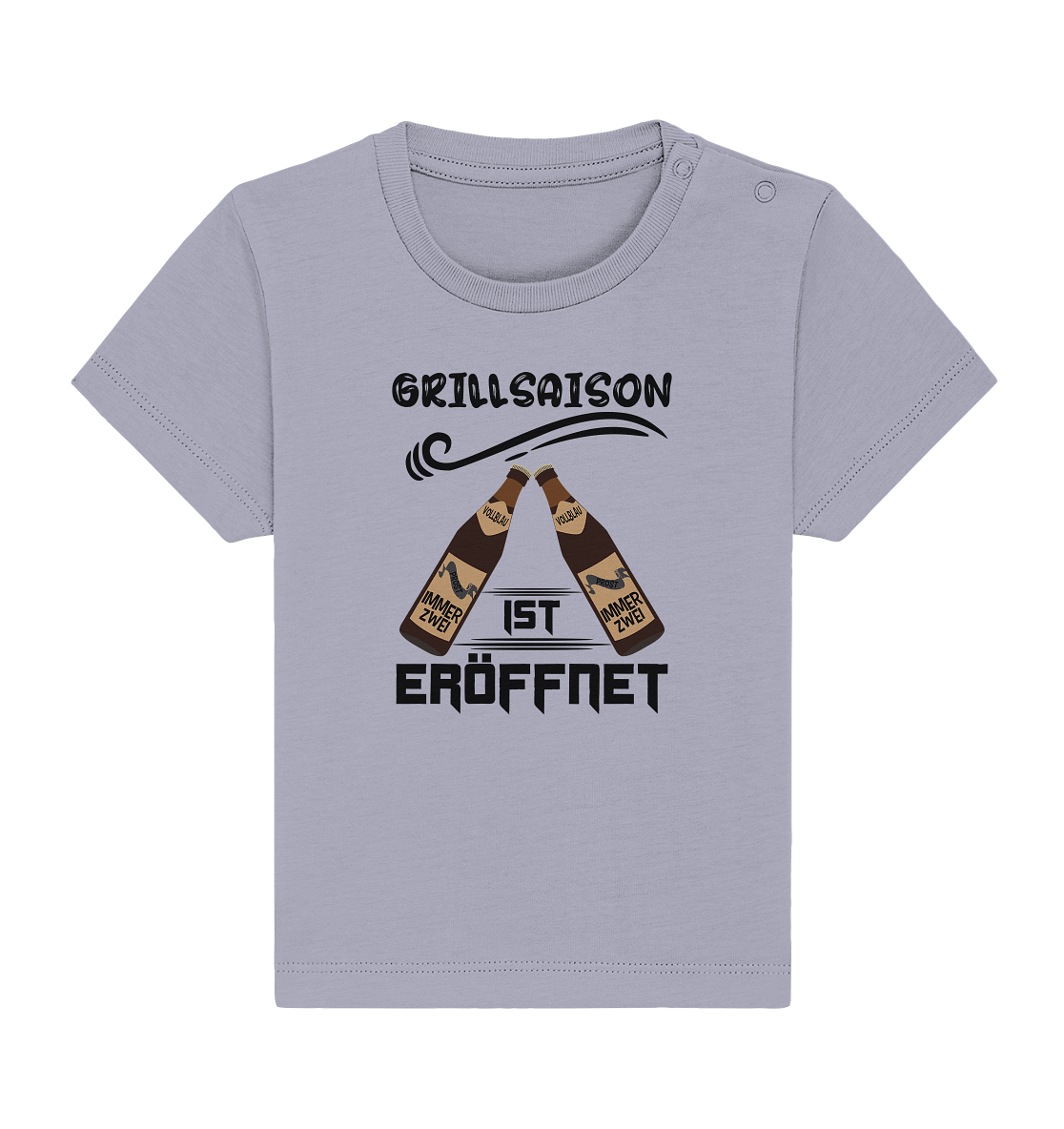 Grillsaison ist eröffnet, Grillen, Party, Feiern, Schwarzes Design - Baby Organic Shirt