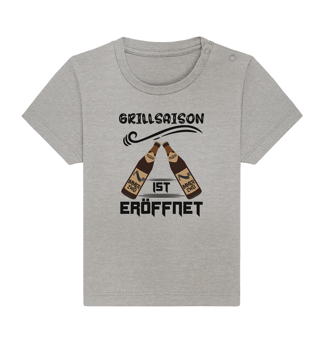 Grillsaison ist eröffnet, Grillen, Party, Feiern, Schwarzes Design - Baby Organic Shirt