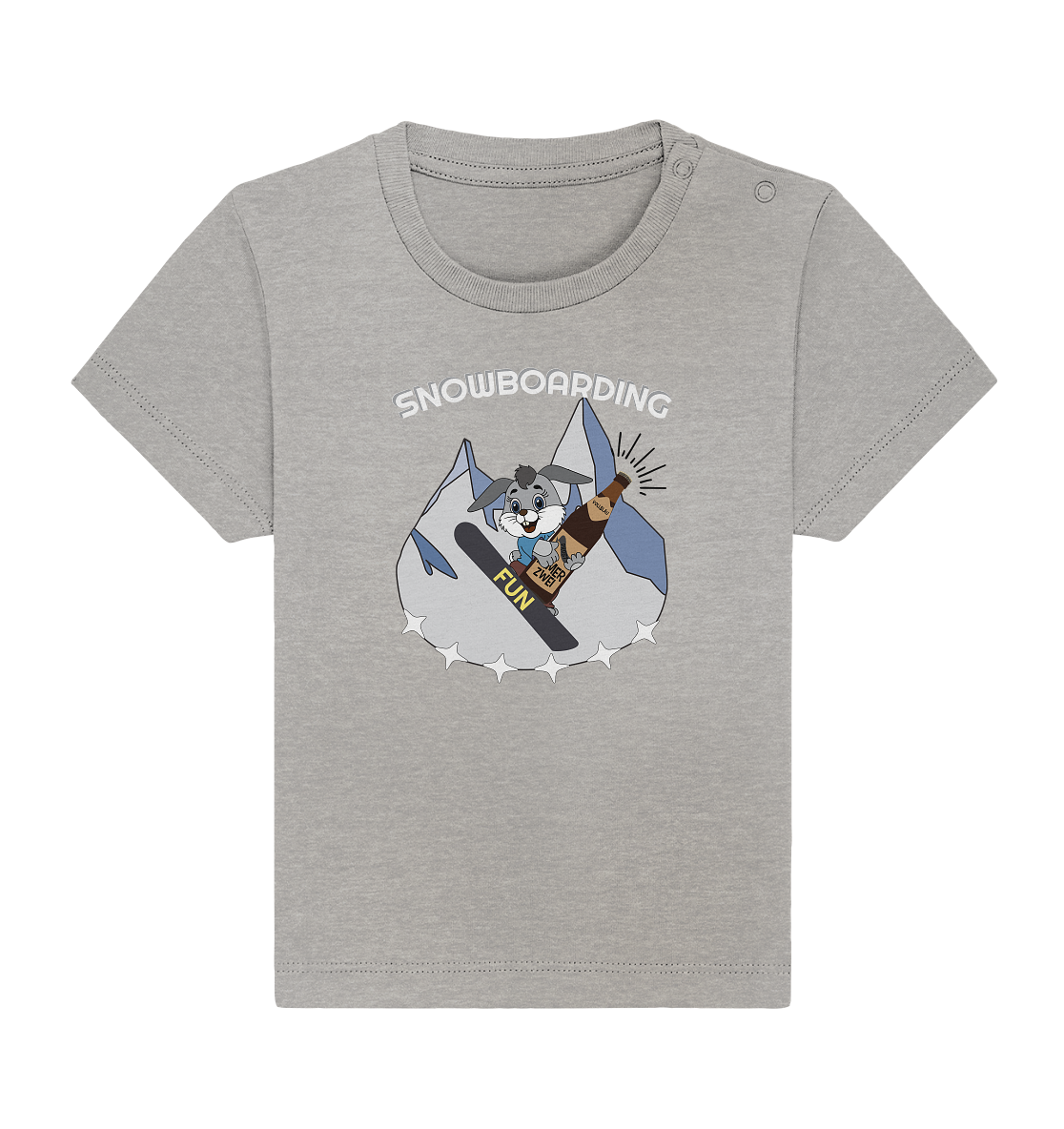 Snowboarder, Apres- Ski, Party danach, Piste, Helles Design - Baby Organic Shirt