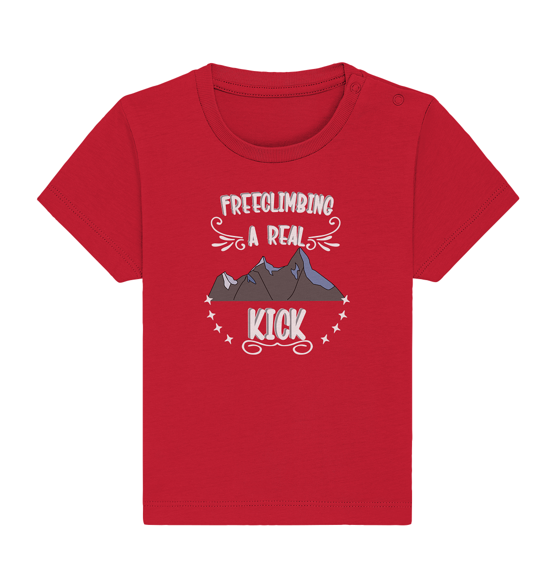 Freeclimbing - a real kick, sportlich & gefährlich - Baby Organic Shirt