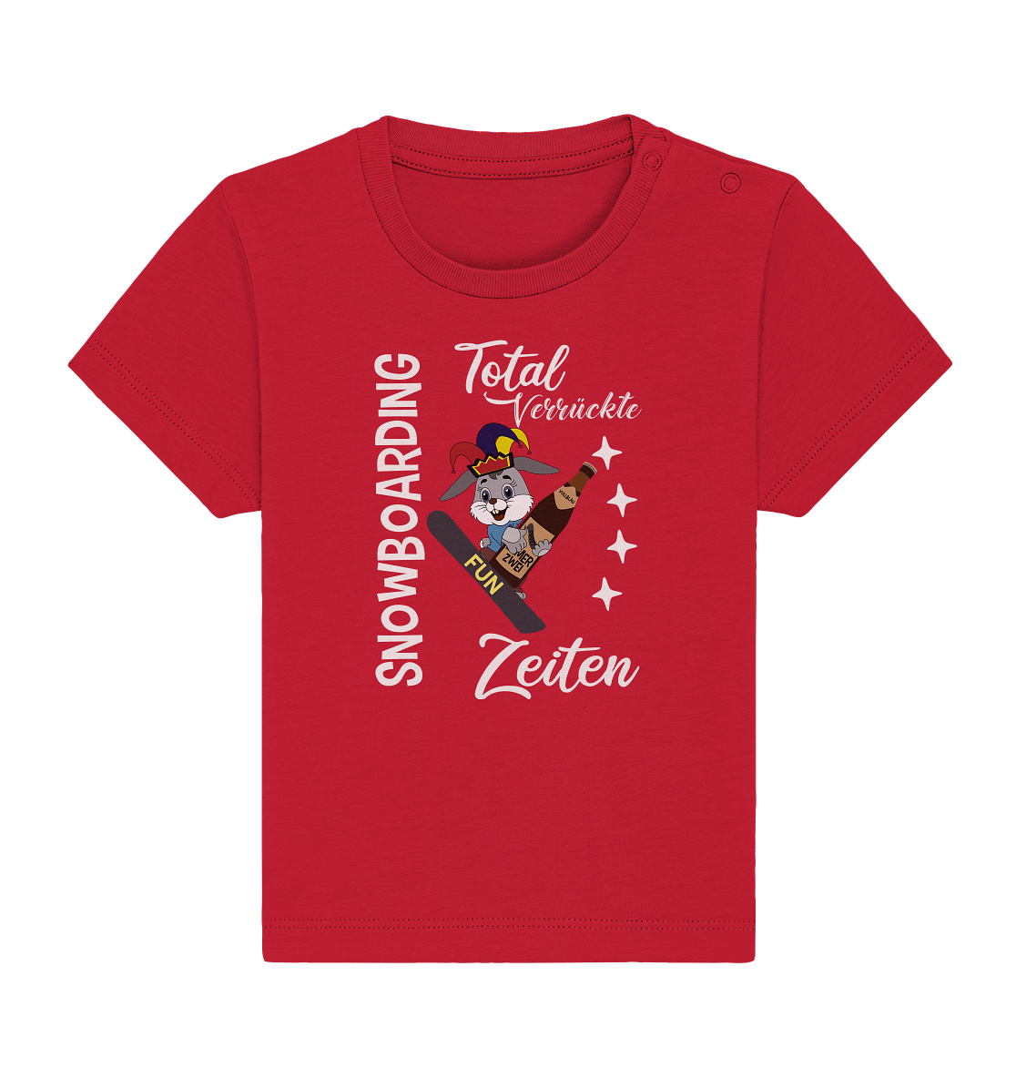 Snowboarding, verrückte Zeiten, Snowboarder, Osterhase - Baby Organic Shirt