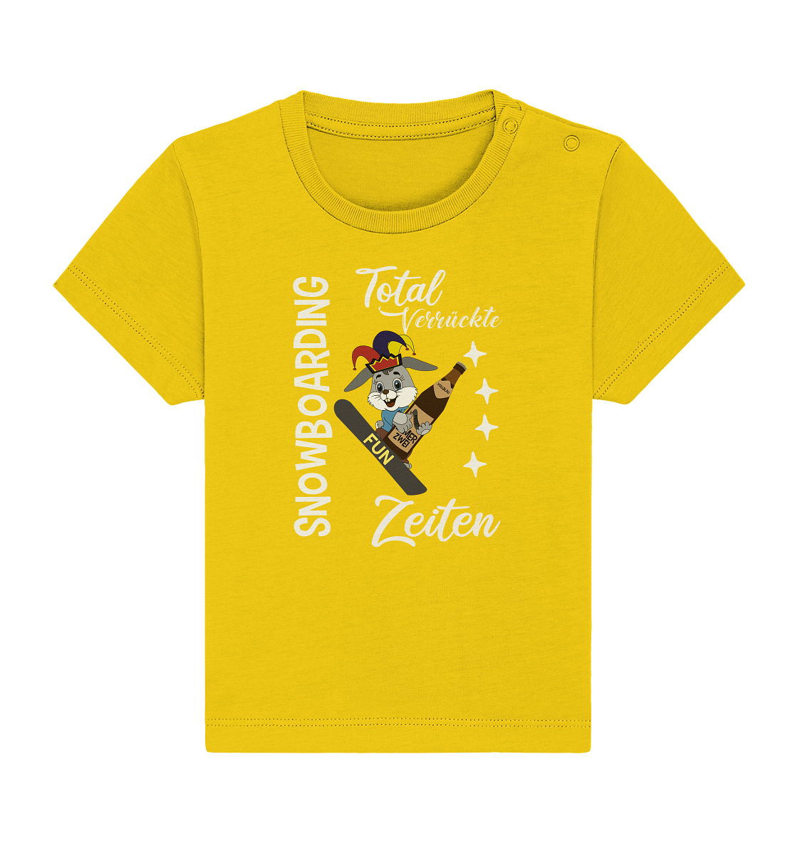 Snowboarding, verrückte Zeiten, Snowboarder, Osterhase - Baby Organic Shirt