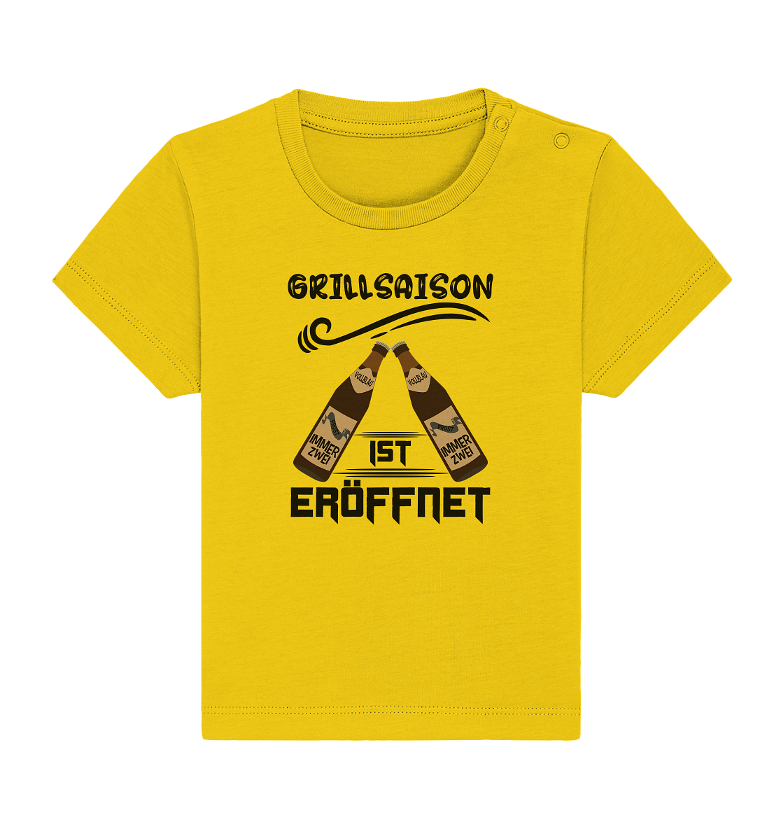 Grillsaison ist eröffnet, Grillen, Party, Feiern, Schwarzes Design - Baby Organic Shirt