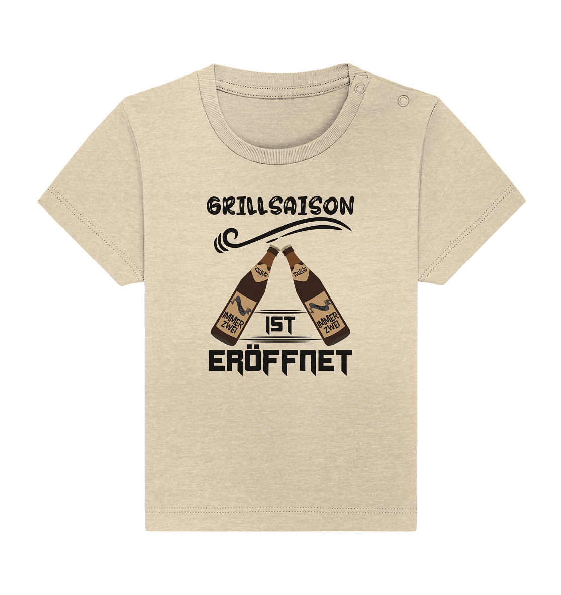 Grillsaison ist eröffnet, Grillen, Party, Feiern, Schwarzes Design - Baby Organic Shirt