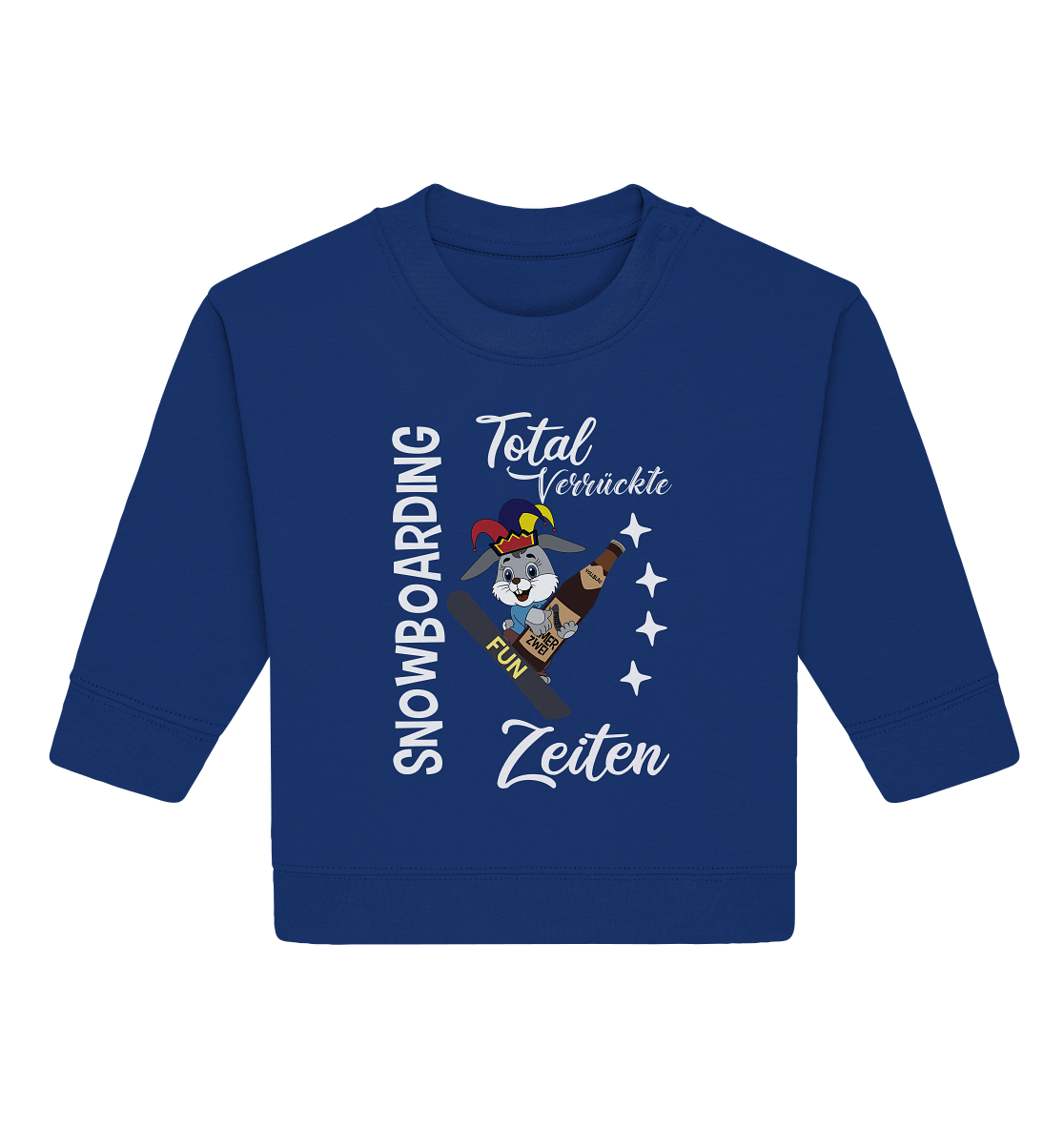 Snowboarding, verrückte Zeiten, Snowboarder, Osterhase - Baby Organic Sweatshirt