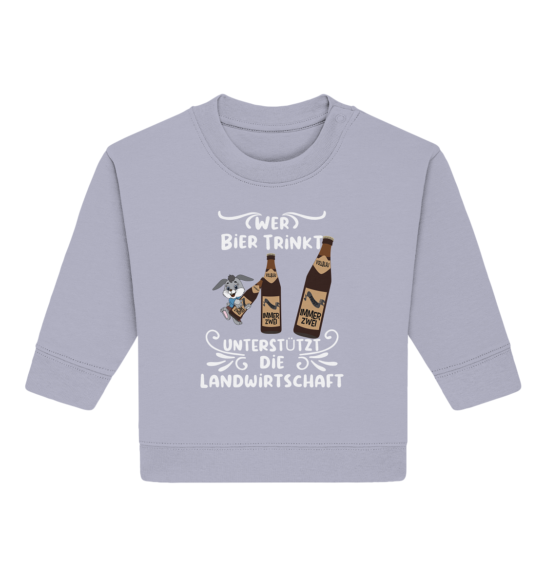 Wer Bier trinkt unterstützt die Landwirtschaft, Party- Shirt - Baby Organic Sweatshirt