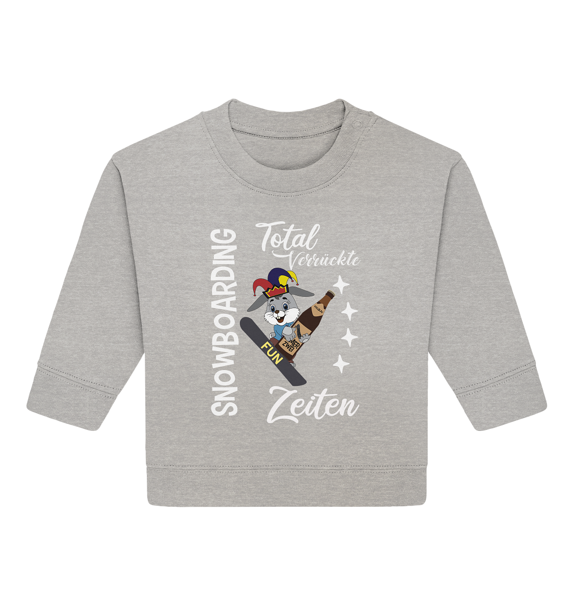 Snowboarding, verrückte Zeiten, Snowboarder, Osterhase - Baby Organic Sweatshirt