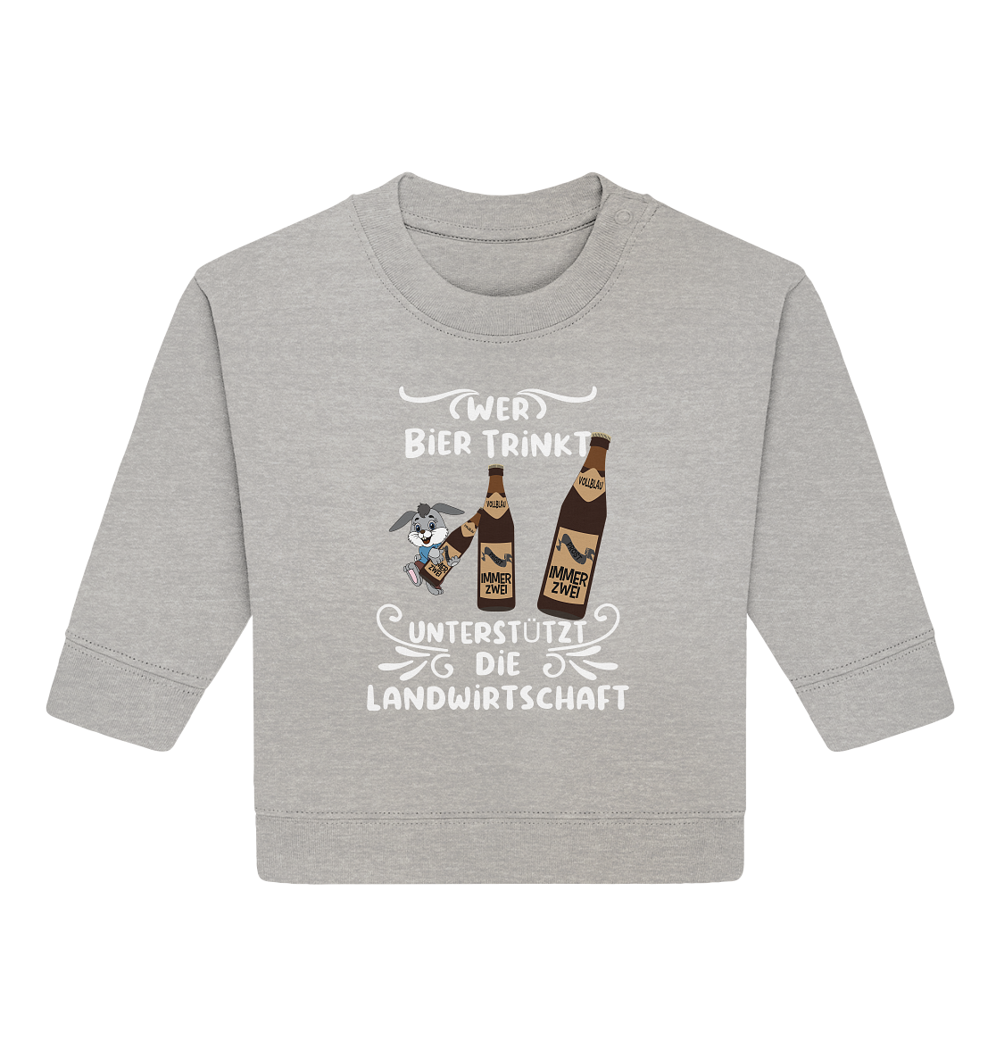 Wer Bier trinkt unterstützt die Landwirtschaft, Party- Shirt - Baby Organic Sweatshirt