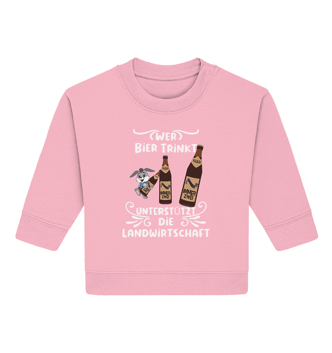 Wer Bier trinkt unterstützt die Landwirtschaft, Party- Shirt - Baby Organic Sweatshirt