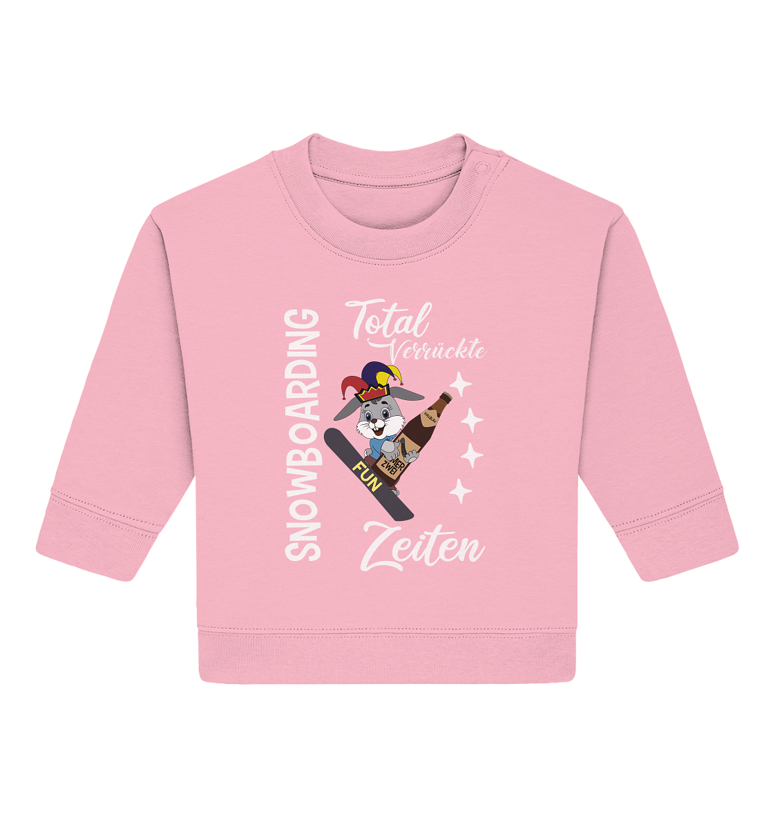 Snowboarding, verrückte Zeiten, Snowboarder, Osterhase - Baby Organic Sweatshirt