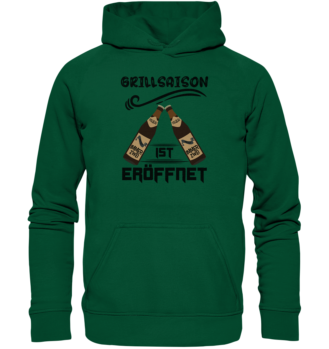 Grillsaison ist eröffnet, Grillen, Party, Feiern, Schwarzes Design - Basic Unisex Hoodie