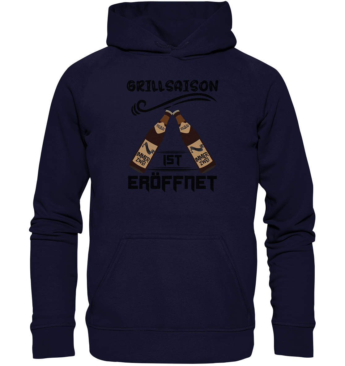 Grillsaison ist eröffnet, Grillen, Party, Feiern, Schwarzes Design - Basic Unisex Hoodie