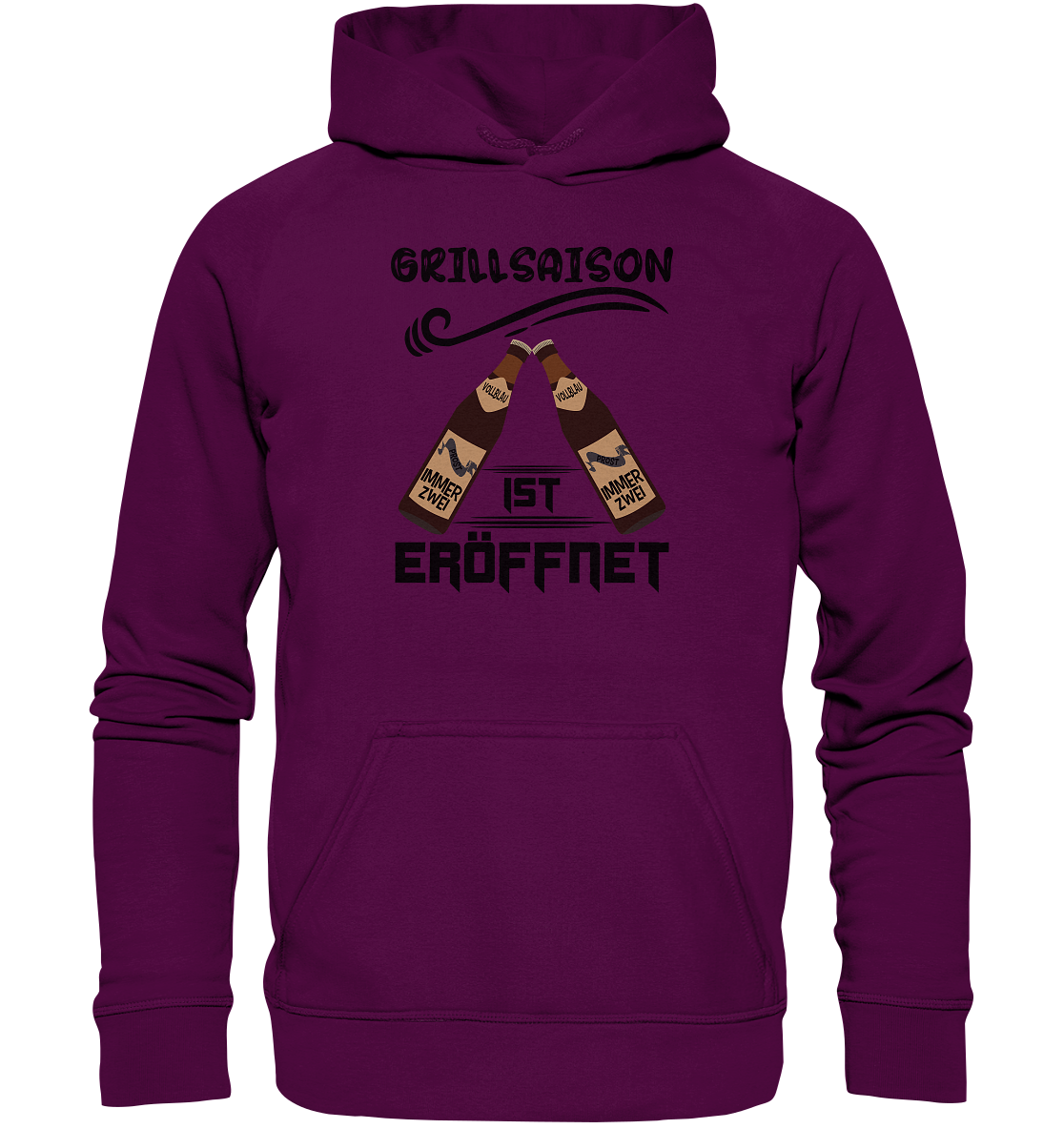 Grillsaison ist eröffnet, Grillen, Party, Feiern, Schwarzes Design - Basic Unisex Hoodie