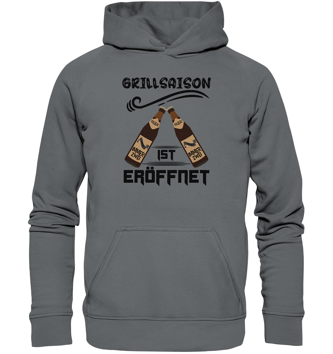 Grillsaison ist eröffnet, Grillen, Party, Feiern, Schwarzes Design - Basic Unisex Hoodie