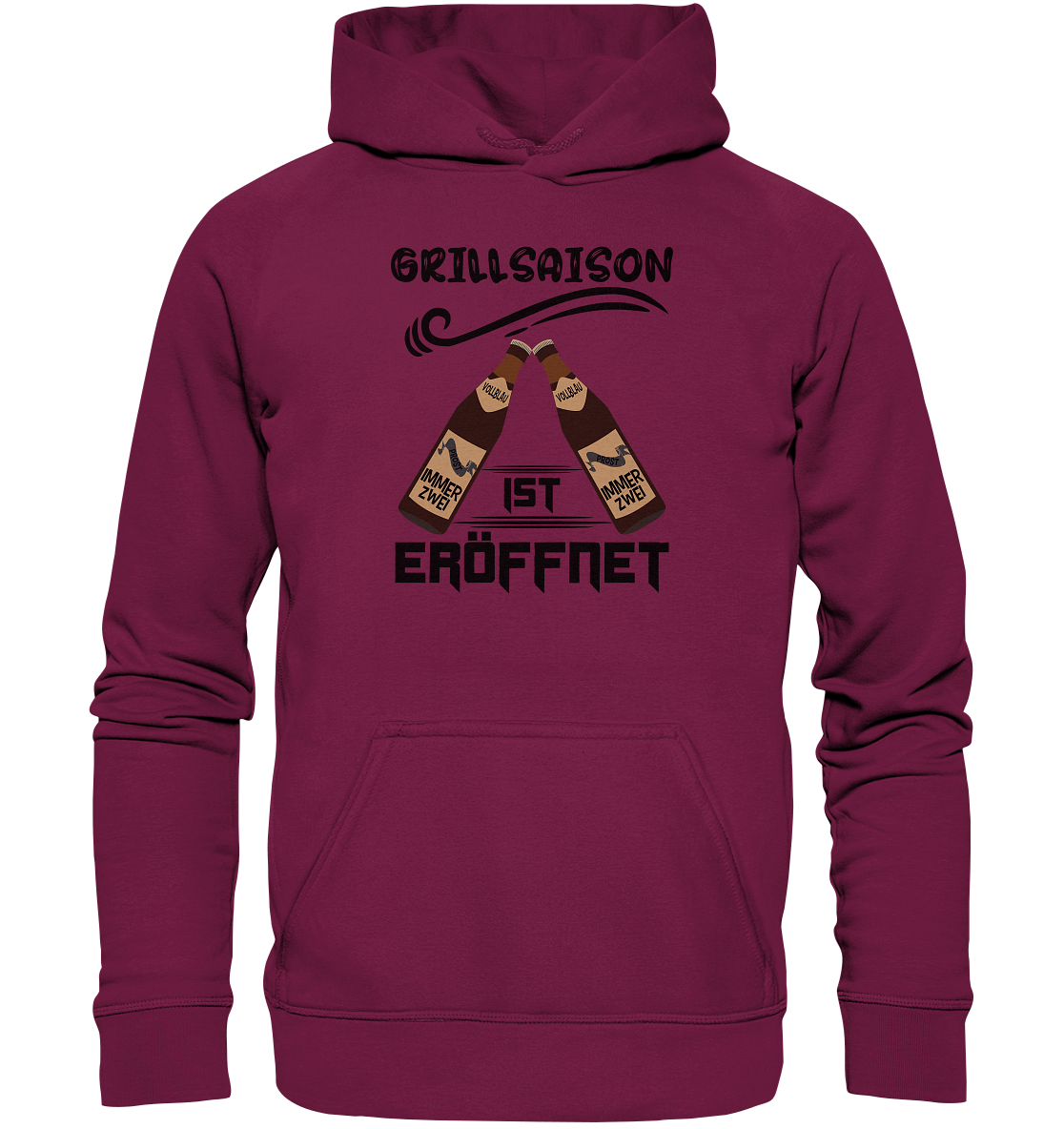 Grillsaison ist eröffnet, Grillen, Party, Feiern, Schwarzes Design - Basic Unisex Hoodie
