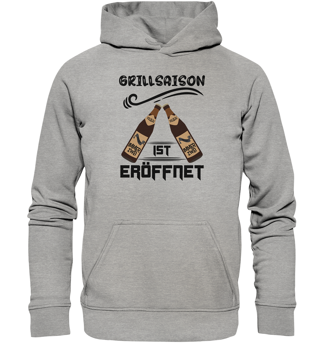 Grillsaison ist eröffnet, Grillen, Party, Feiern, Schwarzes Design - Basic Unisex Hoodie